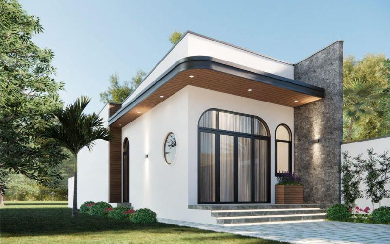 Mẫu nhà cấp 4 60m2 2 phòng ngủ đơn giản hiện đại