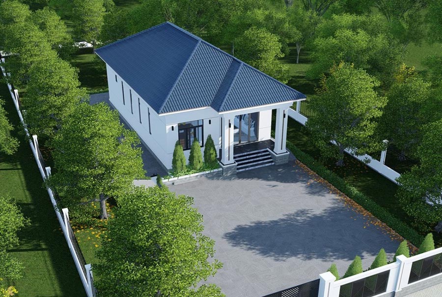 Mẫu thiết kế nhà cấp 4 mái Nhật hiện đại