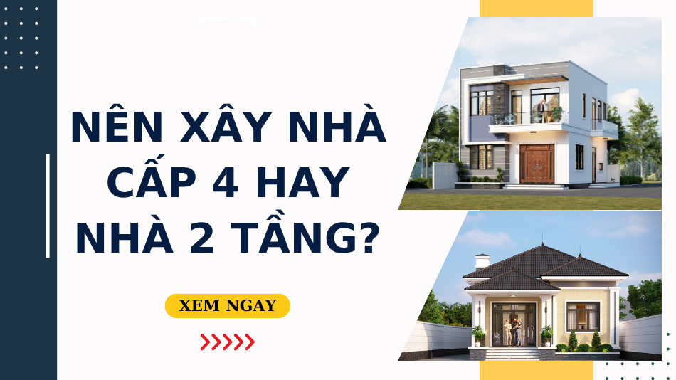 So sánh diện tích sử dụng nhà cấp 4 và nhà 2 tầng trên cùng diện tích đất